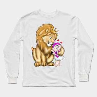 Jesus and a little lamb Long Sleeve T-Shirt